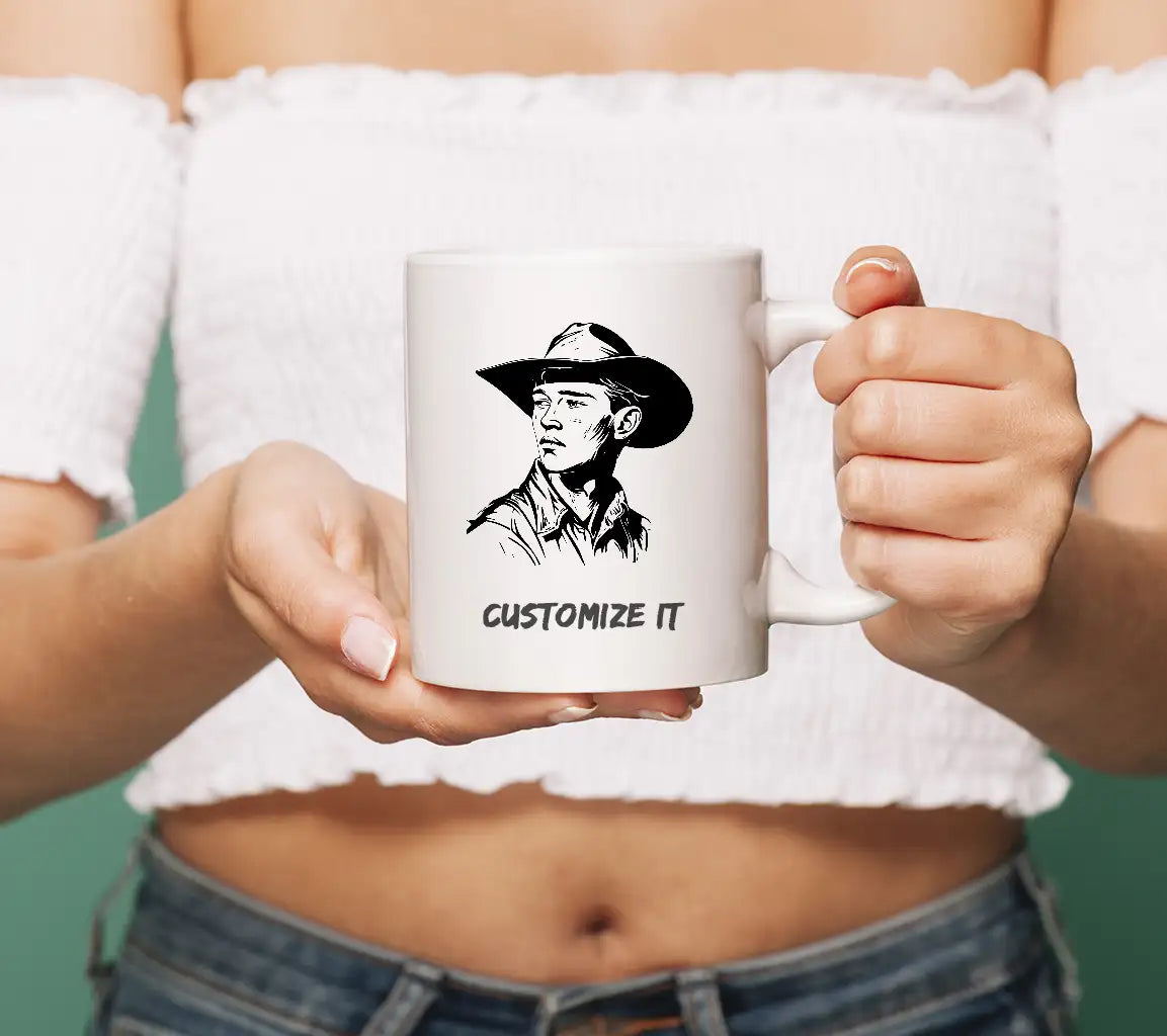  Cowboy Hat Man Portrait SVG SVG