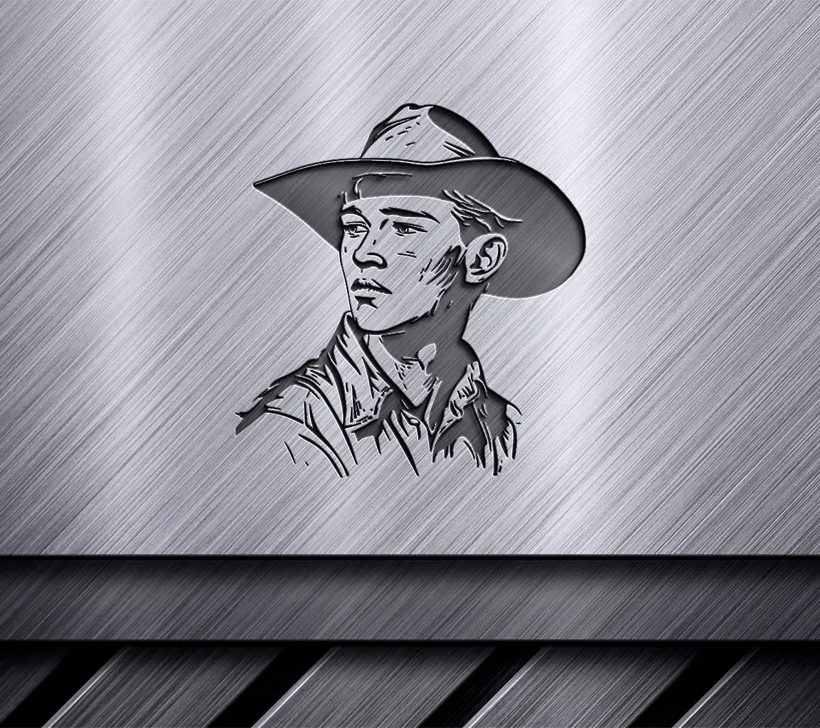  Cowboy Hat Man Portrait SVG SVG