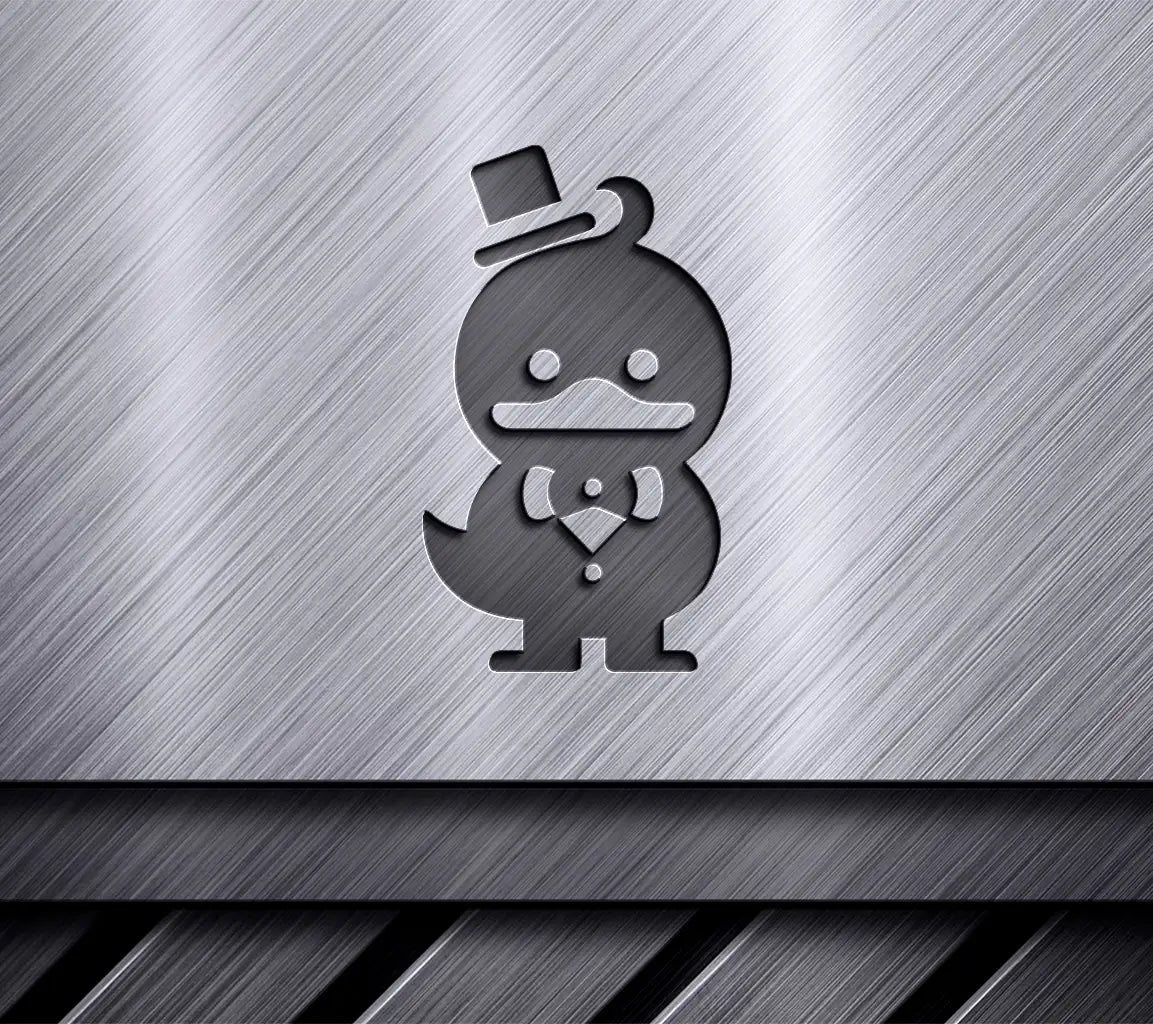 Funny Minimalist  Duck with Top Hat and Bow Tie SVG SVG