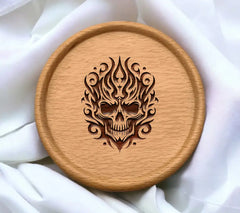 Flaming Skull Tribal Tattoo SVG -  Design SVG