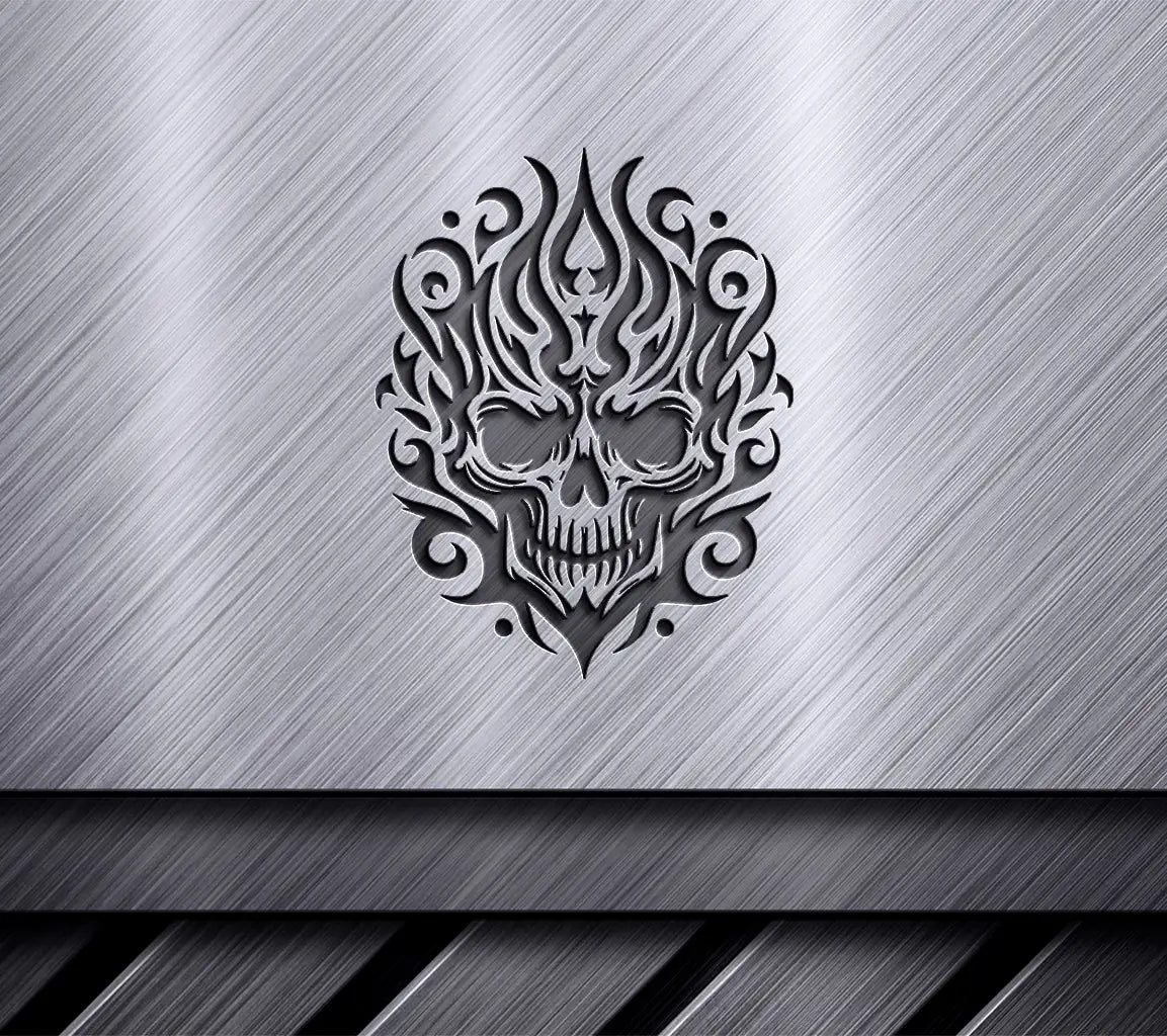 Flaming Skull Tribal Tattoo SVG -  Design SVG