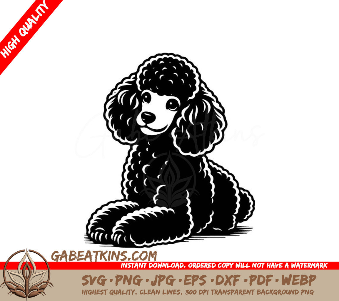 Poodle Laying Down SVG Clipart - Vector Silhouette Design SVG