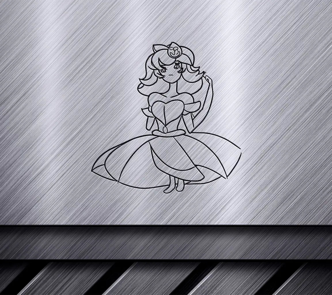 Princess Peach Coloring Page SVG -  Dress Illustration SVG