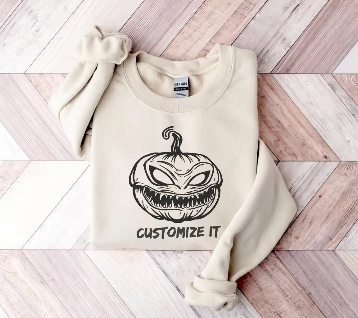 Spooky Pumpkin Head Alien SVG -  Drawing SVG