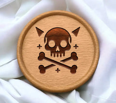  Skull with Horns & Crossbones SVG - Printable Design SVG