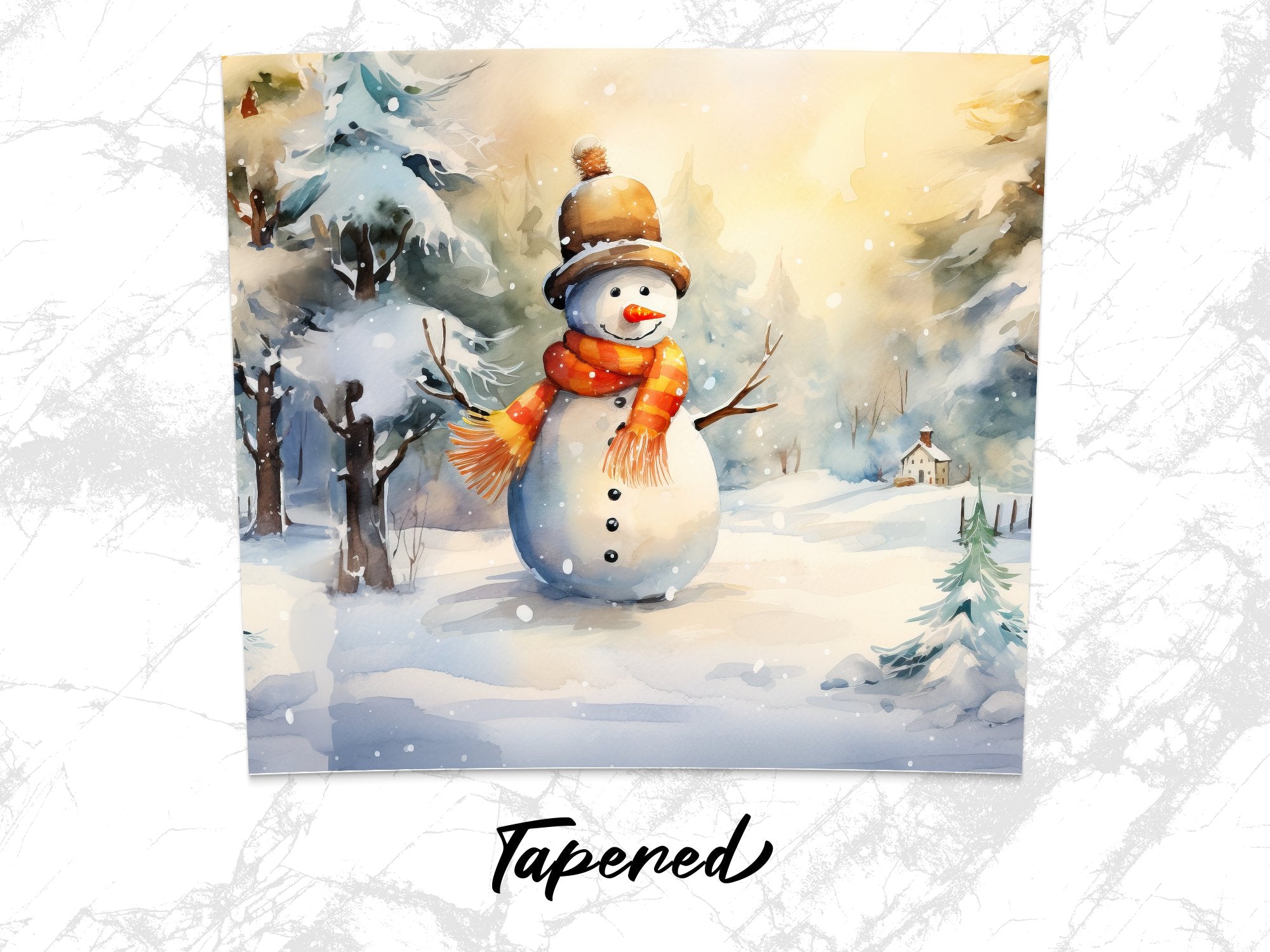 Snowman in a Winter Scene 20 Oz skinny Tumbler Wrap | Seamless Design  | 20 Oz Skinny Tumbler Wrap