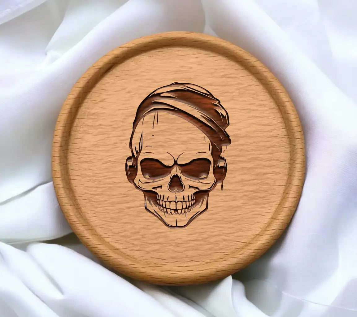  Skull with Headphones and Hat SVG SVG