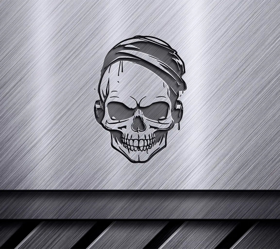  Skull with Headphones and Hat SVG SVG