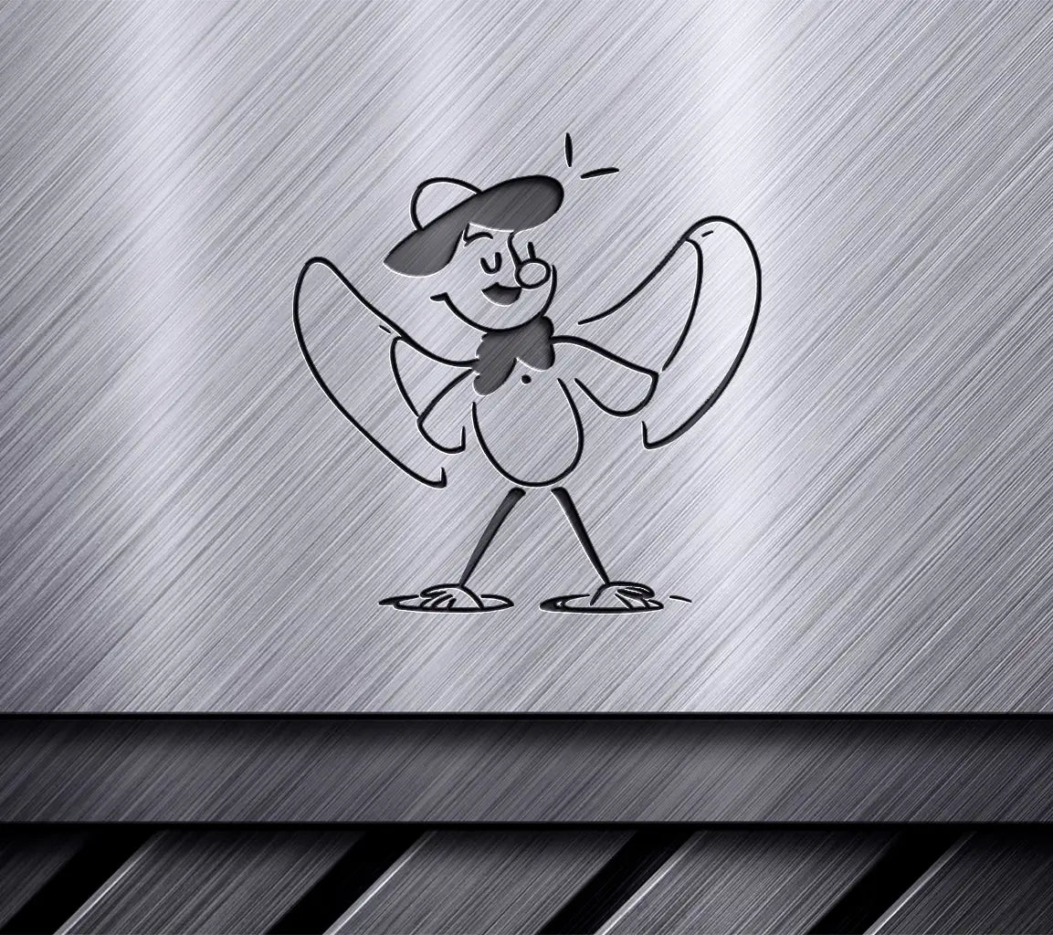 Gentleman with Hat & Bow Tie + Cartoon Crow SVG SVG
