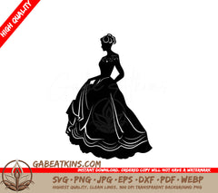 Vintage Woman Silhouette SVG -  Long Dress SVG