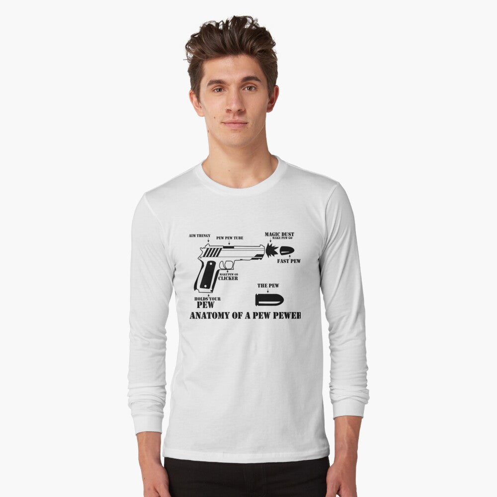 Funny Gun Meme T-Shirt - 'Anatomy Of A Pew Pewer' Design For Men & Women, 2nd Amendment Support Tee