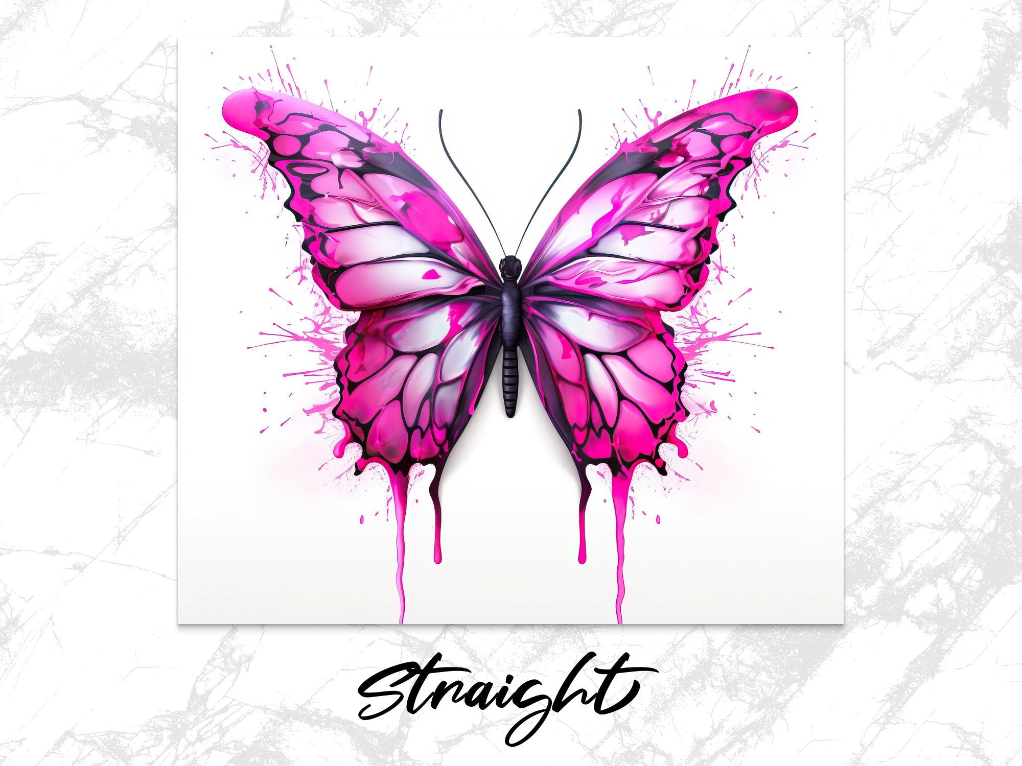 3D Watercolor Purple Butterfly 20 oz Skinny Tumbler Sublimation Design, Straight And Tapered Tumbler Wrap, Instant Download PNG - Gabe Atkins Designs
