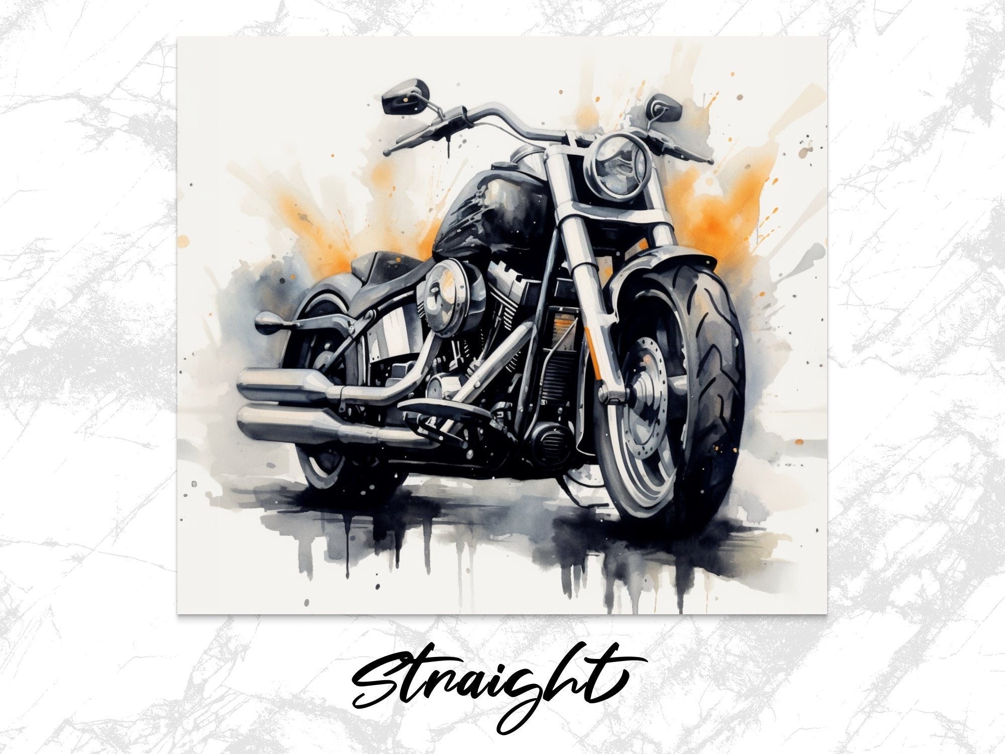 Sunburst Cruiser Motorcycle 20oz Tumbler Wrap, Vibrant Design for Stra | Sunburst Cruiser Motorcycle 20oz Tumbler Wrap, Vibrant Design