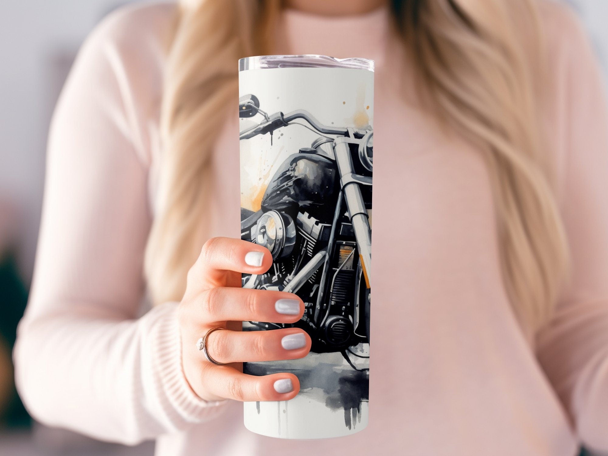 Sunburst Cruiser Motorcycle 20oz Tumbler Wrap, Vibrant Design for Stra | Sunburst Cruiser Motorcycle 20oz Tumbler Wrap, Vibrant Design