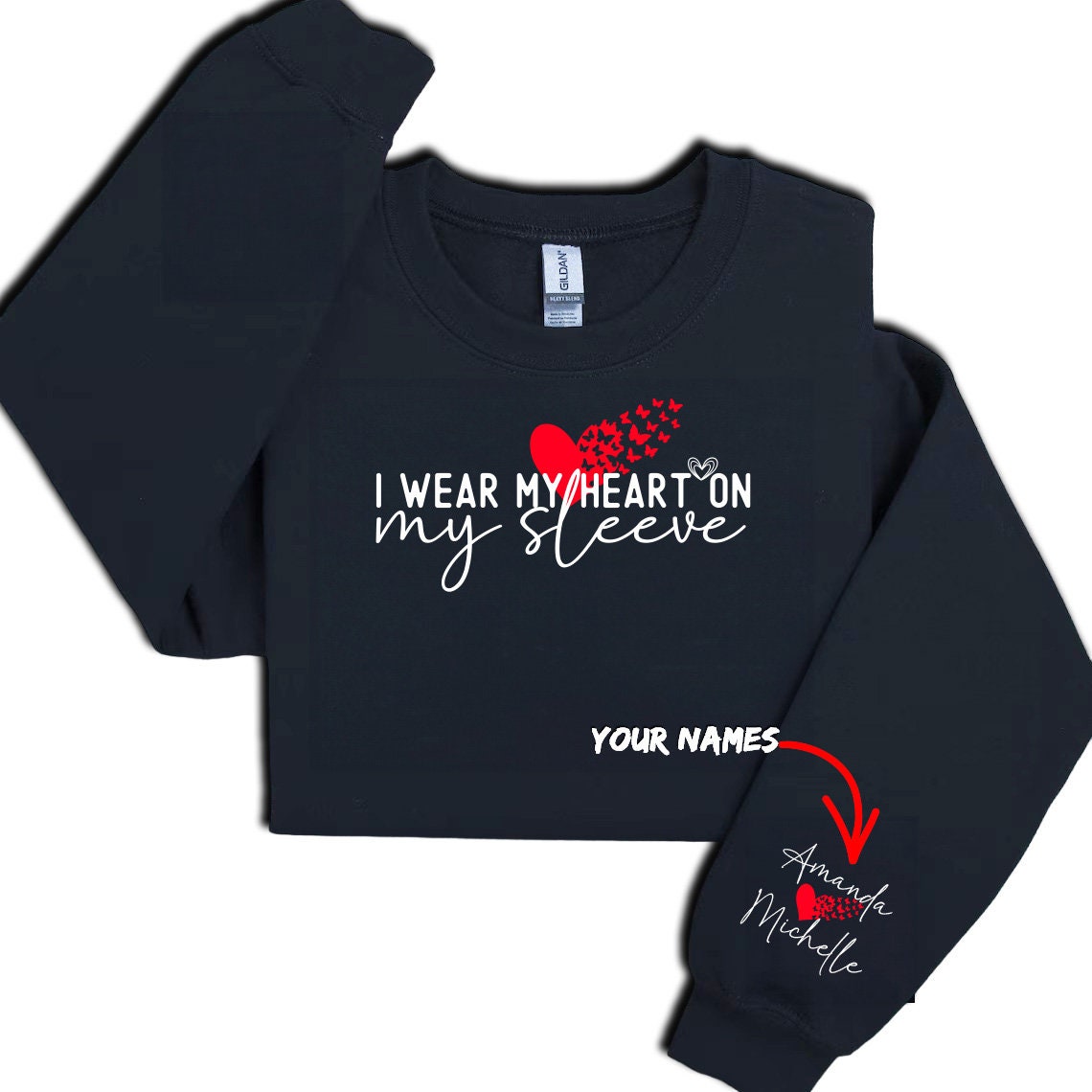 I Wear My Heart On My Sleeve Svg and Png files | Custom Children's Nam | Sleeve Svg