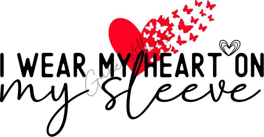 I Wear My Heart On My Sleeve Svg and Png files | Custom Children's Nam | Sleeve Svg